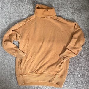 aerie Orange Cowl Turtleneck Sweater with Soft Knit Fabric and Relaxed Fit